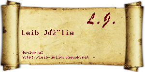 Leib Júlia névjegykártya
